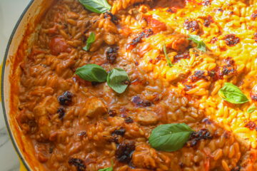 orzo med kylling og tomat