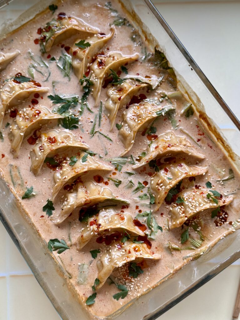 One pan med gyoza
