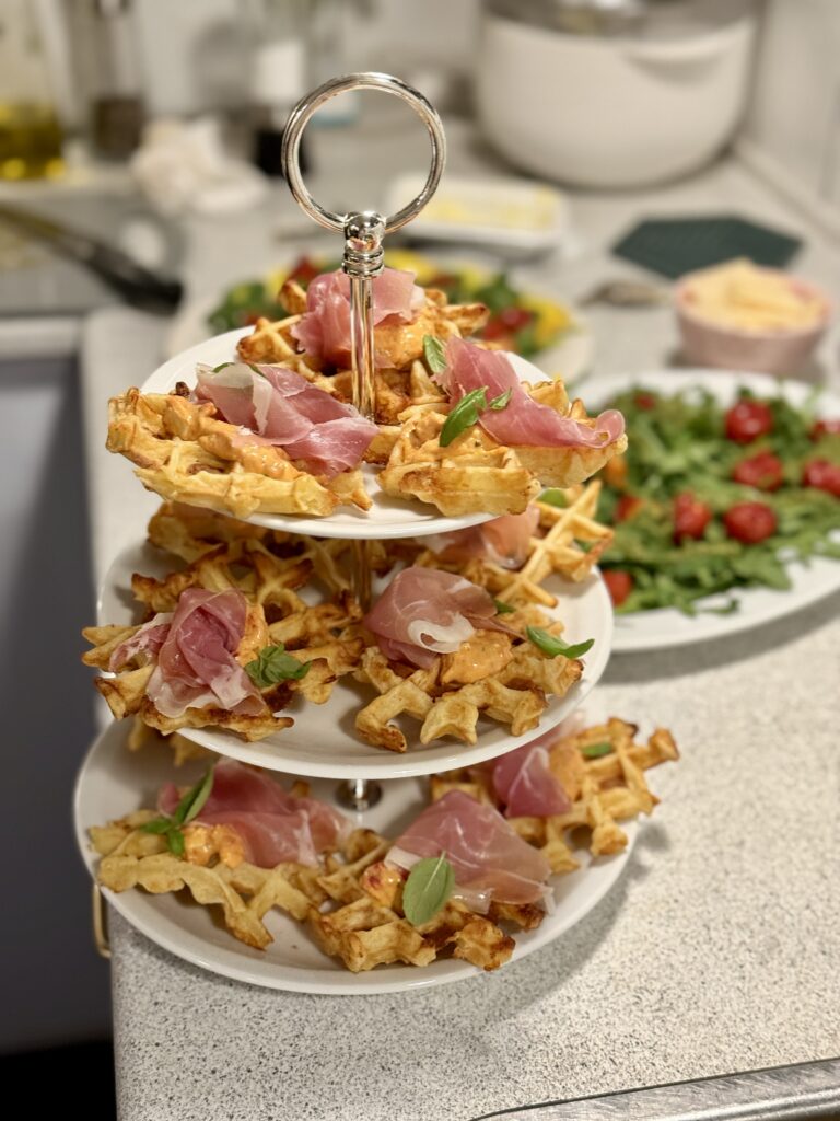 Sprøde cheddar vafler