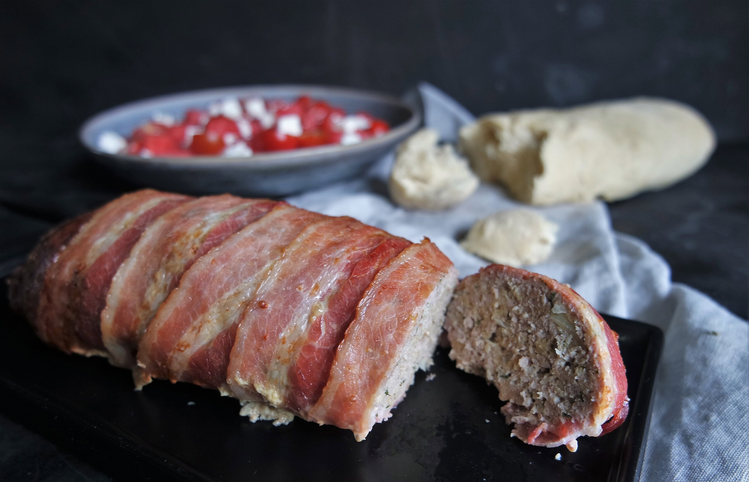 Farsbrød med vandmelonsalat og flute