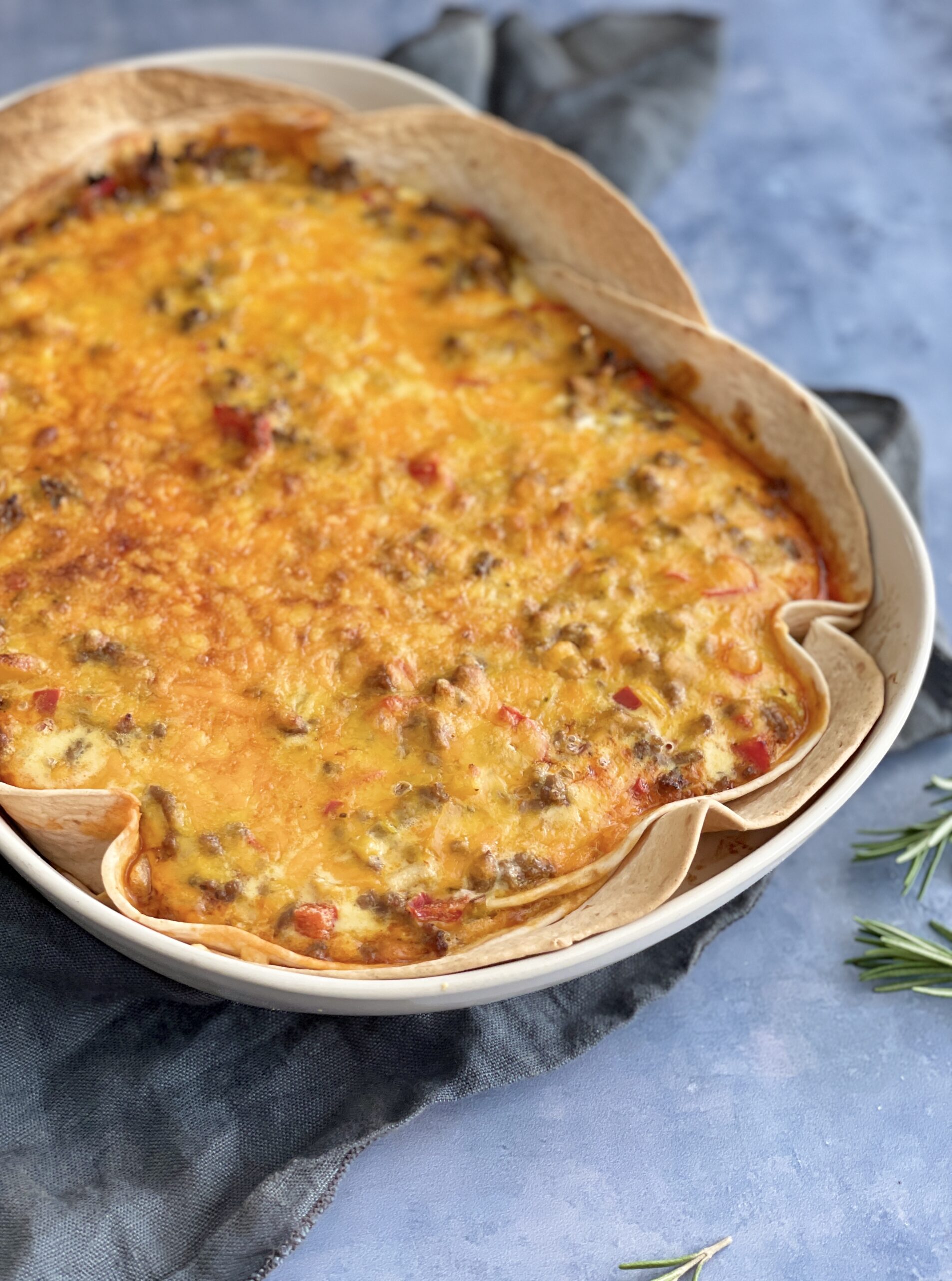 Tortilla tærte med oksekød