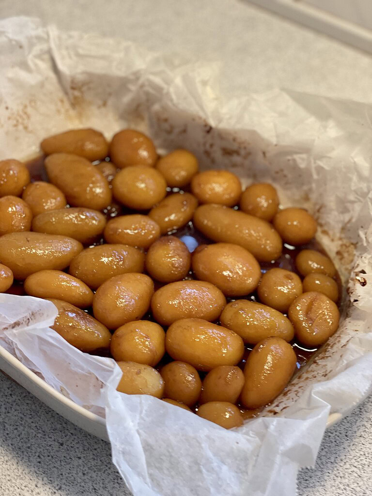 Brune kartofler i ovn