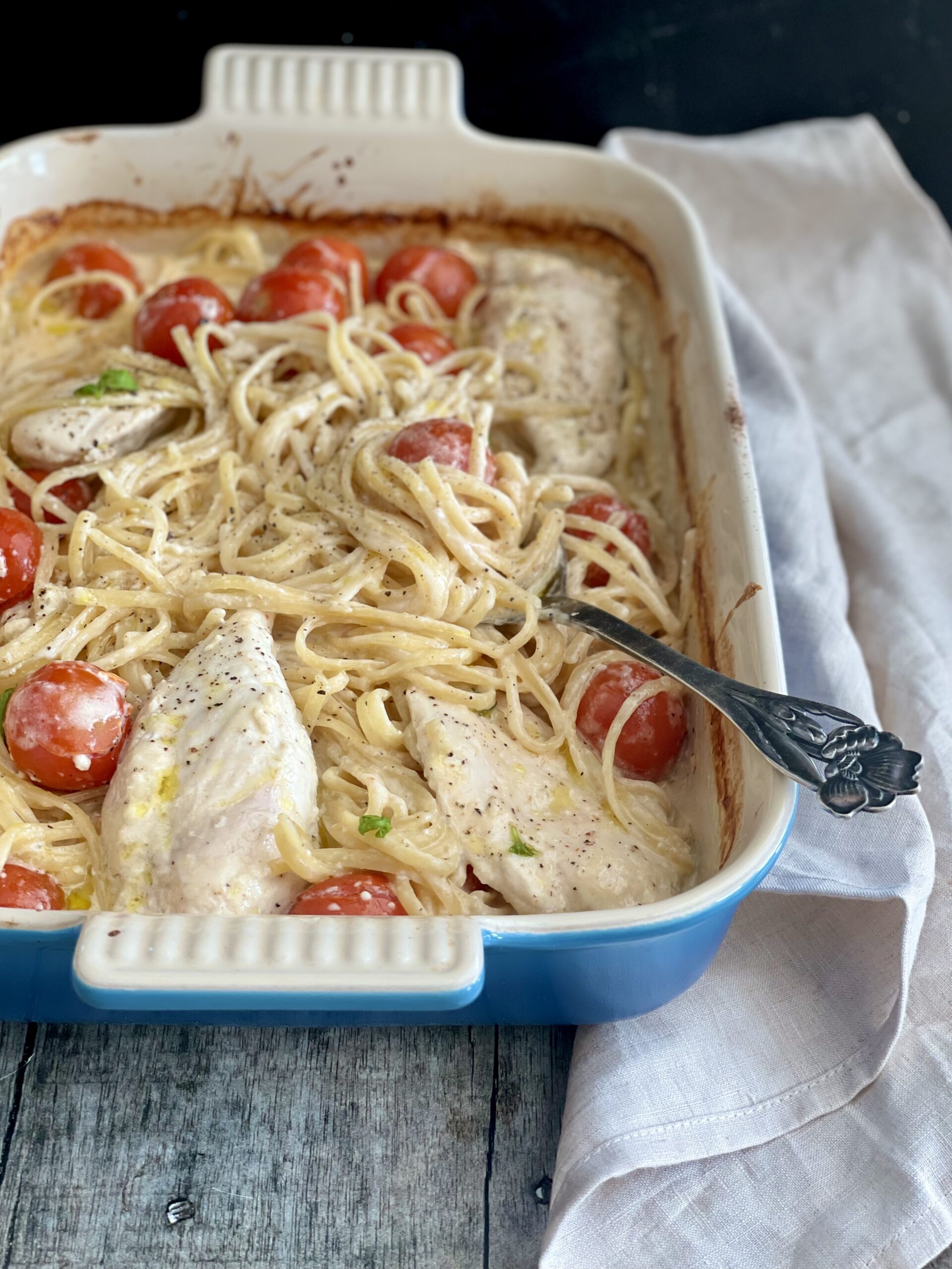 One pan pasta med cremet parmesansovs