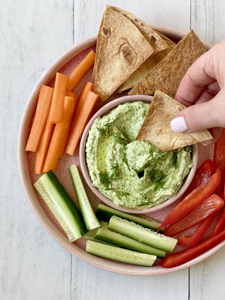 Avokado og hytteost dip