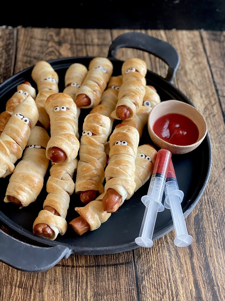 mummie pølsehorn halloween