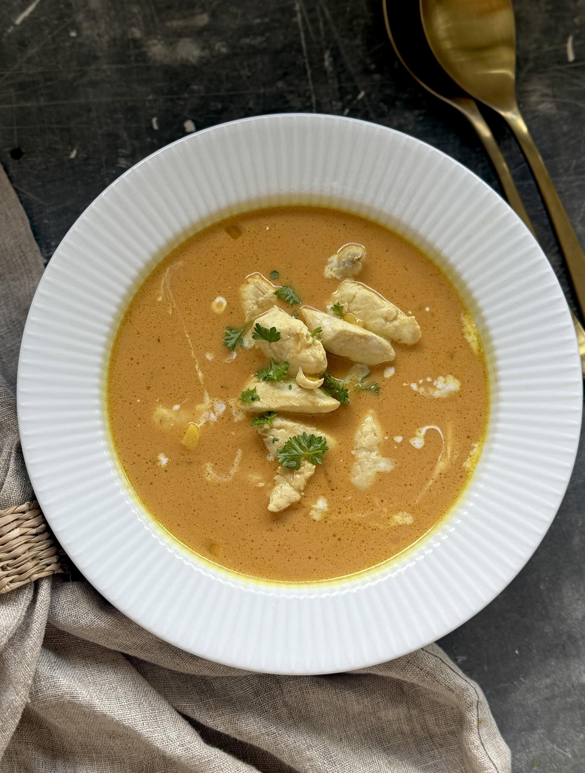 Karrysuppe med fersken og kylling 2