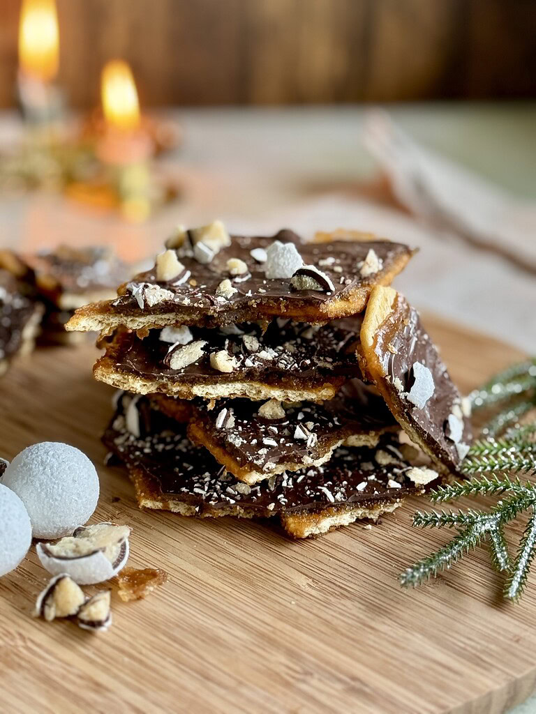 Kiks med karamel og chokolade