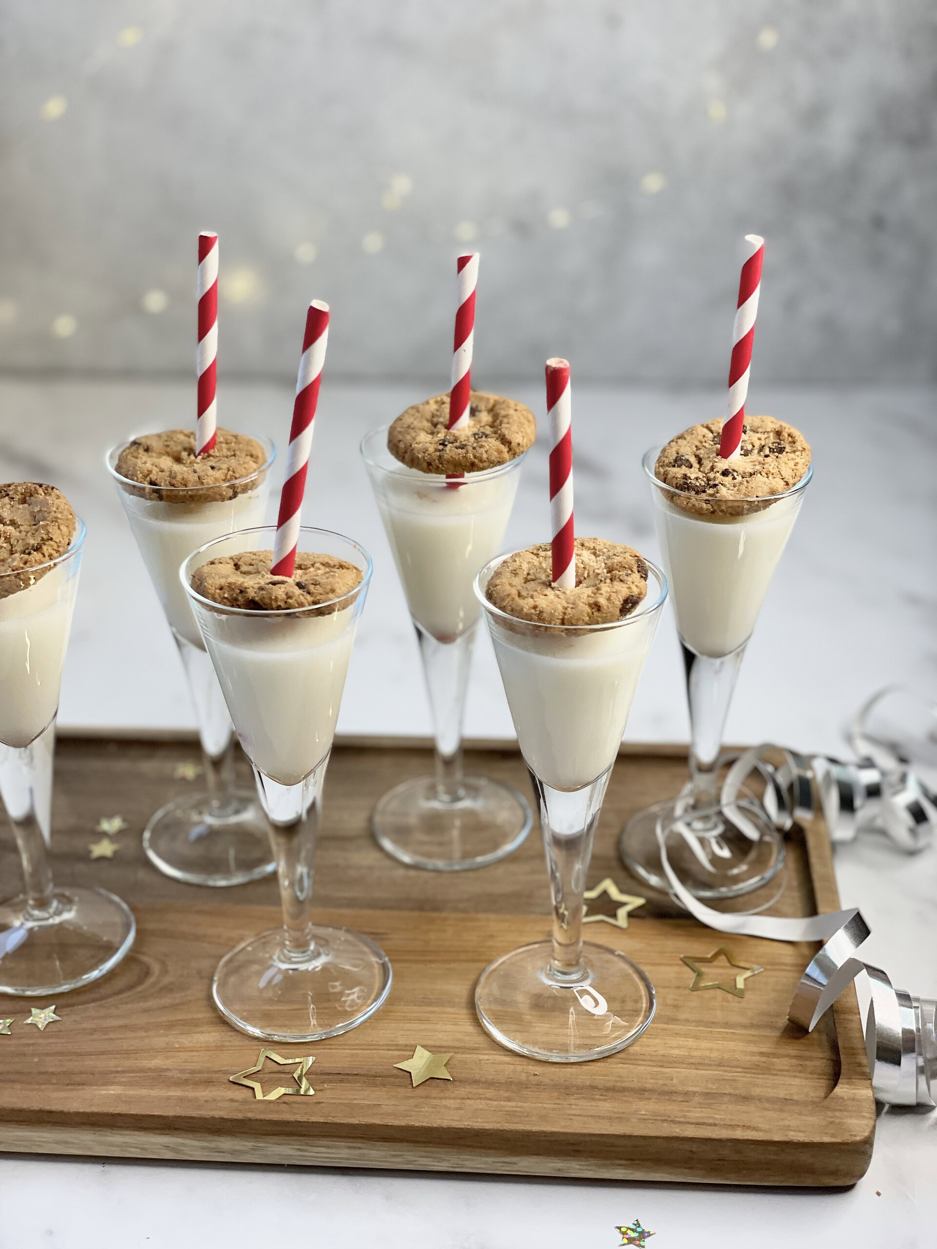 børnevenlig shot med mælk og småkage