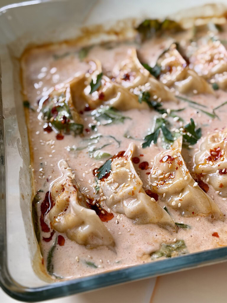 One pan med gyoza