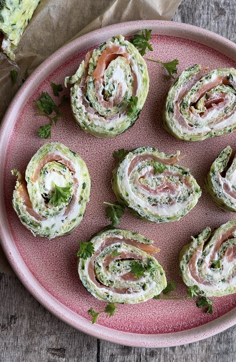 squashruller med laks og flødeost