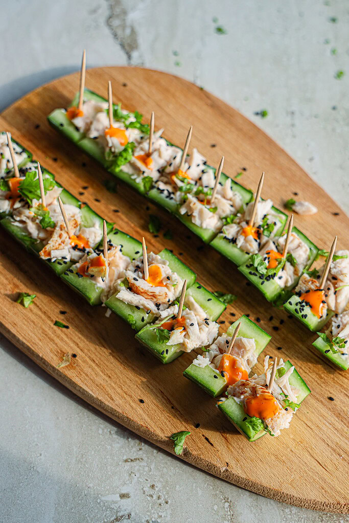 haps med agurk og flødeost