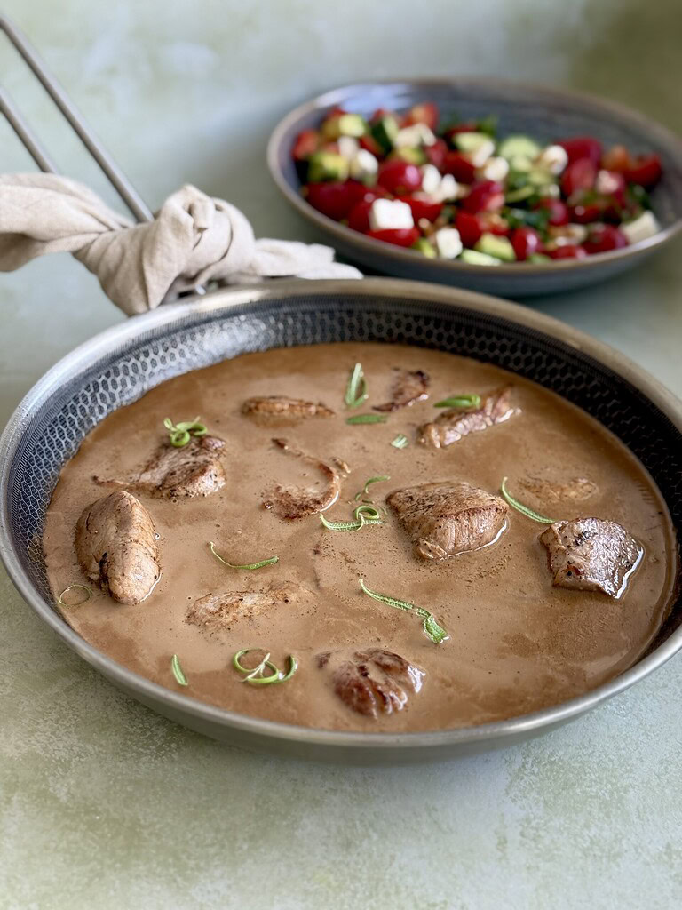 mørbrad i pandesovs