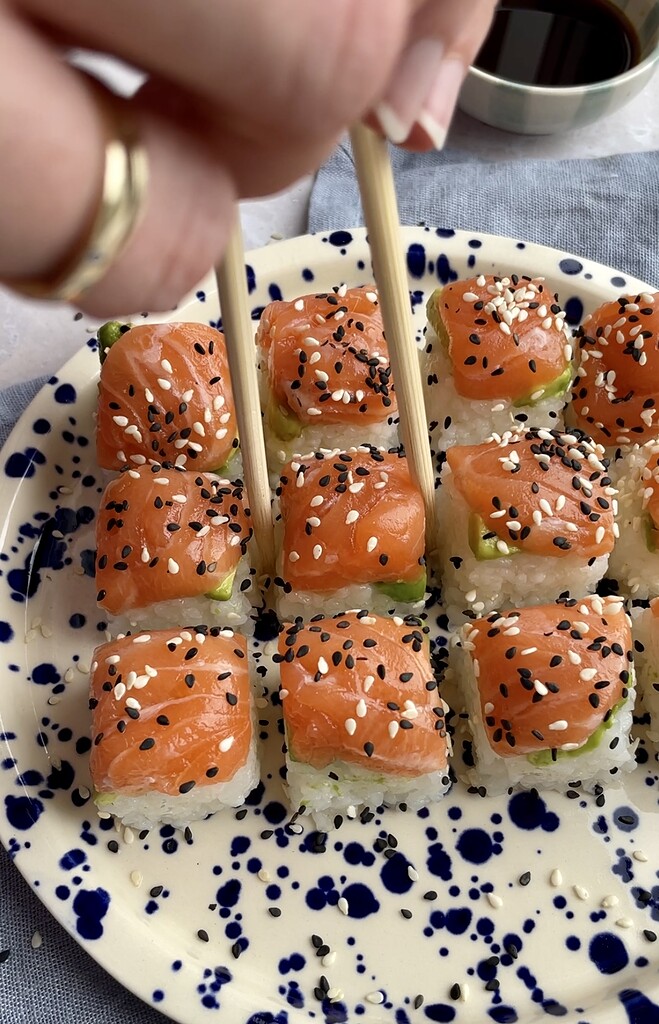 nem hjemmelavet sushi med laks