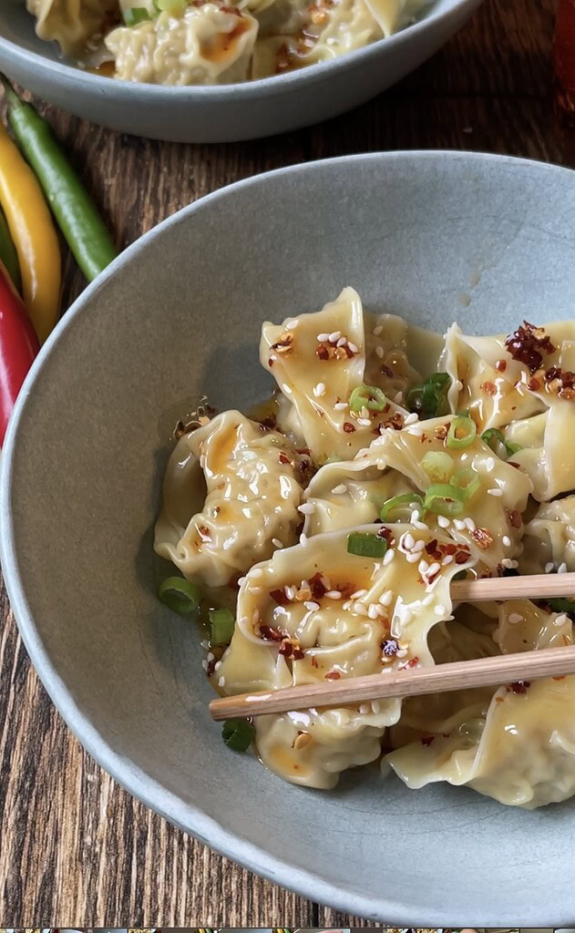 wonton med svinekød