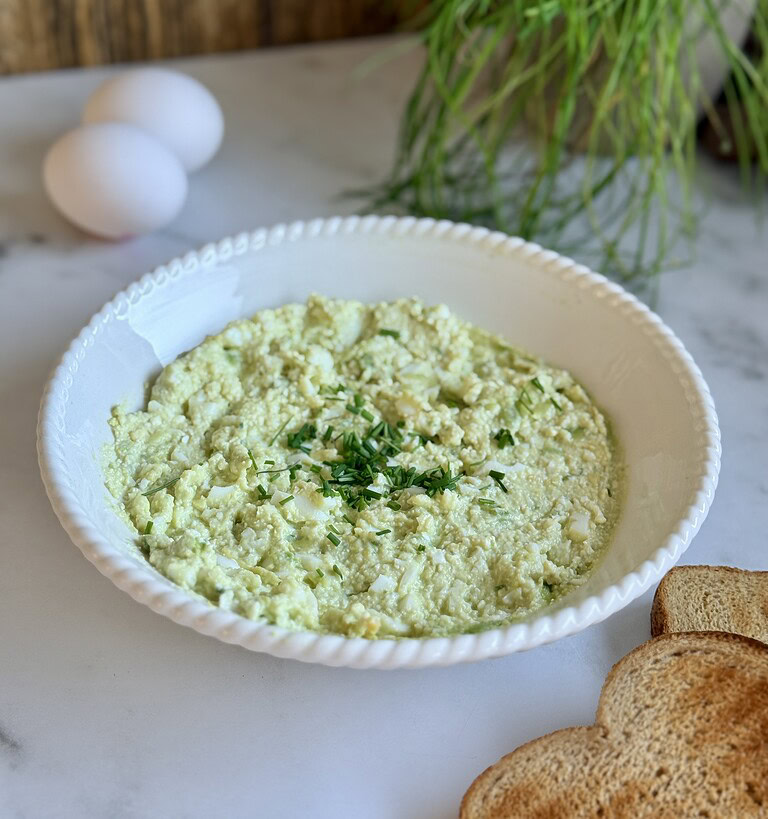 Cremet pålægscreme med avokado, hytteost