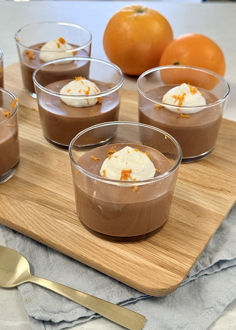 Chokolademousse med appelsin i glas