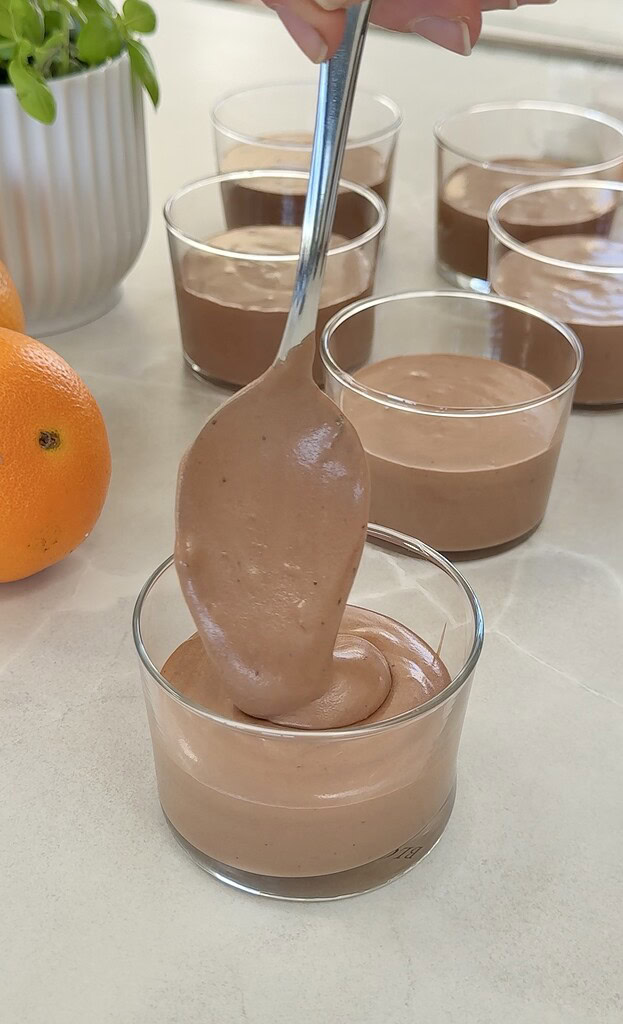 Chokolademousse med appelsin i glas 3