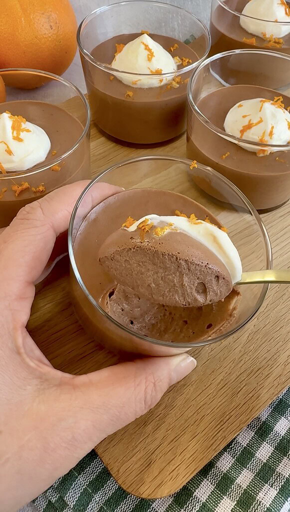 Chokolademousse med appelsin i glas 5